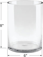 6" Wide 8" High Large Hand Blown Sturdy Clear Cylinder Glass Vase, Centerpiece Flower Vase for Rose, Tulip, Boquets, Hurricane Candle Holder (1, 6"x8")