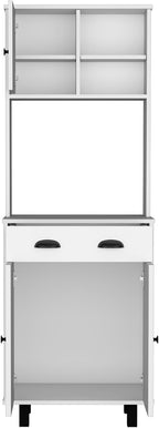 67" H with 5-Tier Storage Shelves and 2 Doors, White,for Kitchen