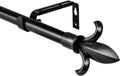 Urbanest Classic Forged Iron Fleur De Lis Window Drapery Rod Set (Black, 48"-84")