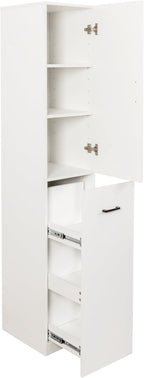 71" Spice Cabinet Pantry Cabinet for Kitchen, Tall Slim Storage Cart with Door & 3-Tier Shelf, Narrow Side of Fridge Next to Fridge Storage, Freestanding Narrow Pantry Cabinet for Small Spacem, White
