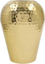 Hosley's 10" High Gold Finish Hammered Metal Vase – Elegant Gift for Floral Arrangements, Weddings, Special Events, Aromatherapy, Spa, Reiki, Meditation