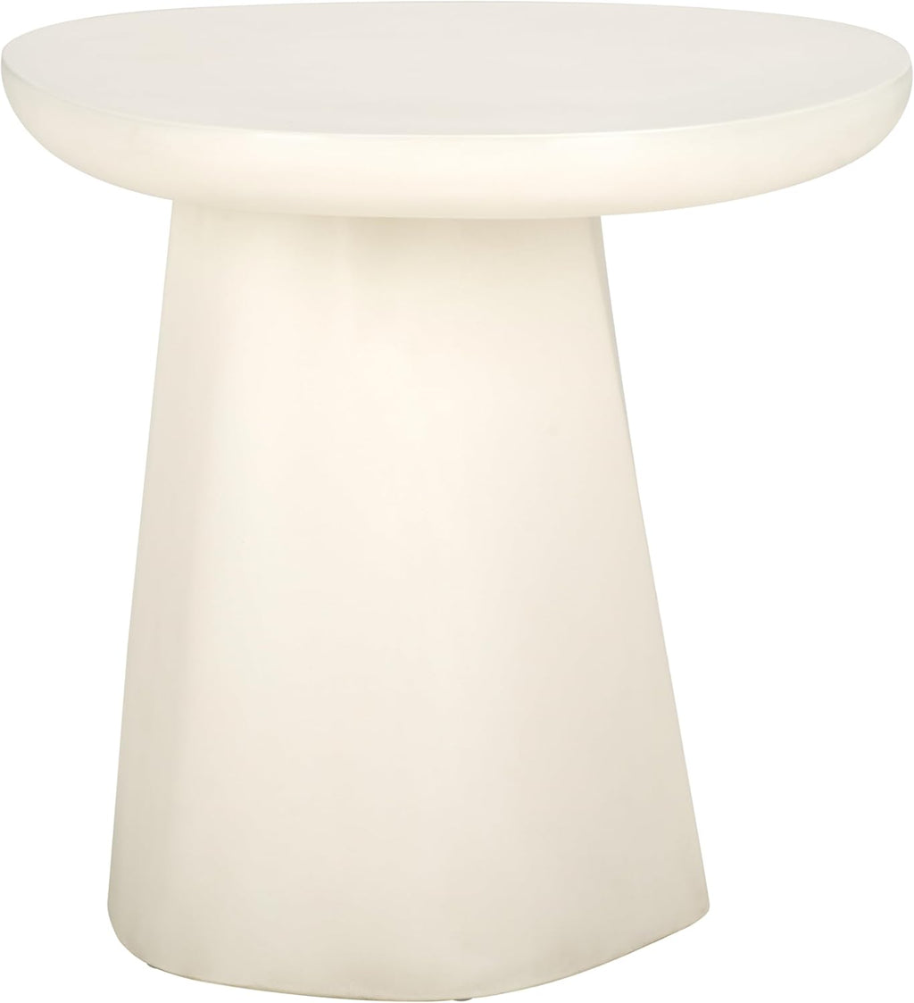 SAFAVIEH Couture Collection - Jabrielle Ivory Concrete Accent Table, Sculptural Modern Side Table, Minimalist Silhouette (SFV2600A)