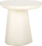 SAFAVIEH Couture Collection - Jabrielle Ivory Concrete Accent Table, Sculptural Modern Side Table, Minimalist Silhouette (SFV2600A)