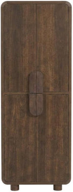 Furnifact Rustic Finish Pantry Cabinet, Durable Construction, Anti-Tip Mechanism, Spacious Storage, Easy Accessibility, Sturdy Frame for Kitchen Organization