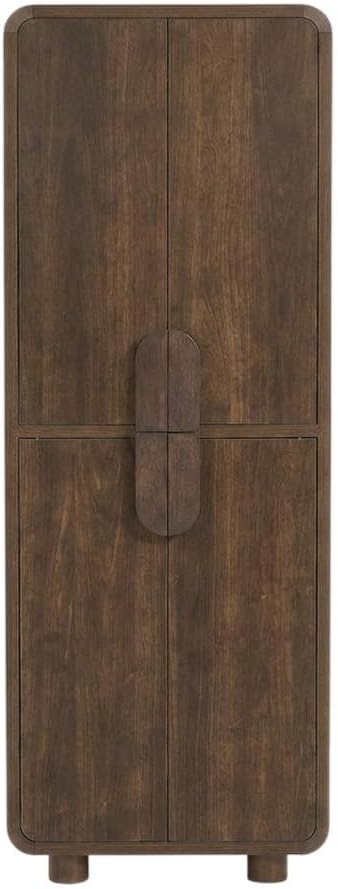Furnifact Rustic Finish Pantry Cabinet, Durable Construction, Anti-Tip Mechanism, Spacious Storage, Easy Accessibility, Sturdy Frame for Kitchen Organization