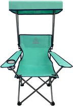Venture Forward Youth Outdoor Canopy Chair with Adjustable Shade, Folding Kids Camping Chair with Cup Holder and Carry Bag, Portable Beach, Sports and Backyard Seating