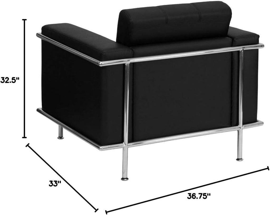 Flash Furniture HERCULES Lesley Series Contemporary Black LeatherSoft Chair with Encasing Frame