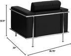 Flash Furniture HERCULES Lesley Series Contemporary Black LeatherSoft Chair with Encasing Frame