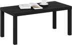 Furinno Classic Coffee Table, Modern Rectangle Coffee Table with 1.8 Inch Thick Tabletop, Side Table for Living Room, Home Office, Classic Black