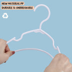 50 Pack White Kids Hangers 11.6 Inch - Baby Clothes Hangers for Toddler & Child, Durable Plastic Children's Hangers for Closet, Pants, Coats, Skirts (Non-Slip, Space-Saving)