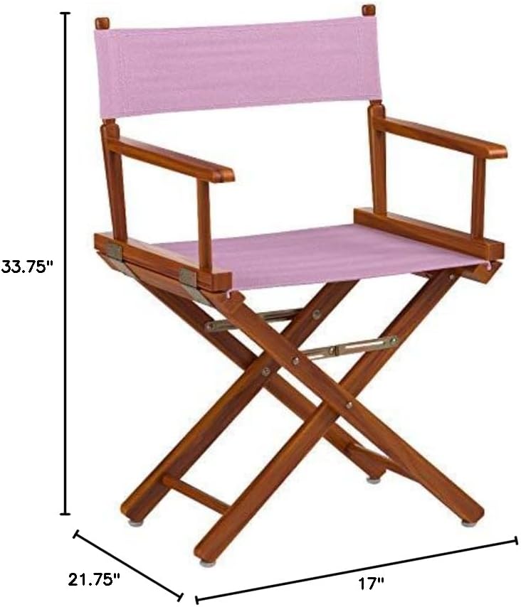 Casual Home 200-55/021-22 18" Honey Oak Frame-Pink Canvas Director Chair Classic Height, OakFrame