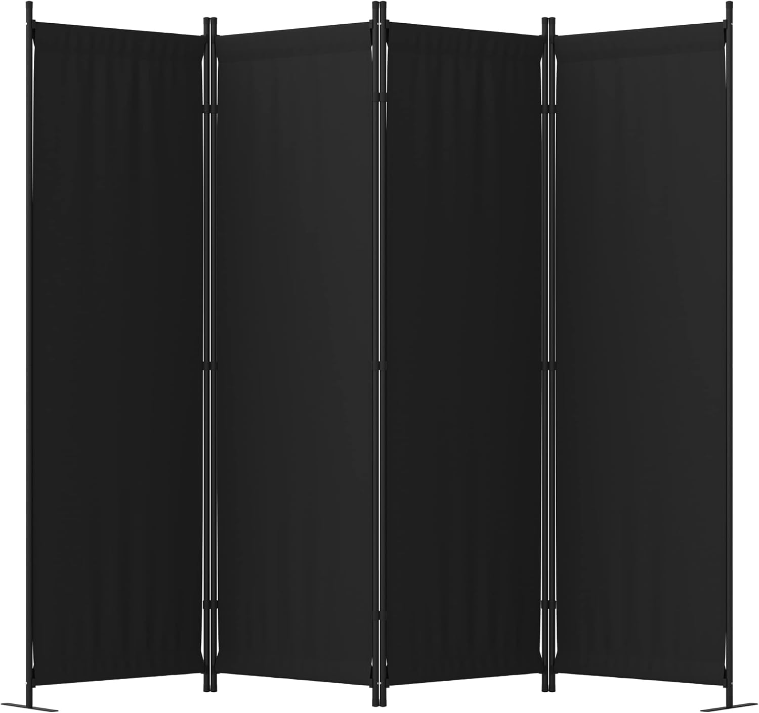 Room Divider, 4 Panel Folding Privacy Screen, 88” Portable Separating with 3 Metal Feet, Partition Room Dividers, Lightweight Freestanding Wall Divider Screen for Office Bedroom Hospital(Black)