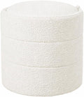 HomePop 18" Storage Round Ottoman - Cream Boucle
