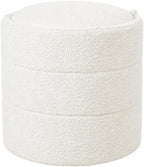 HomePop 18" Storage Round Ottoman - Cream Boucle
