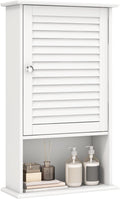 Giantex Bathroom Wall Mount Cabinet - Over The Toilet Storage Organizer with Single Door and Adjustable Shelf, Above Toilet Medicine Cabinet for Living Room, Kitchen, Hallway, Hanging Cabinet (White)