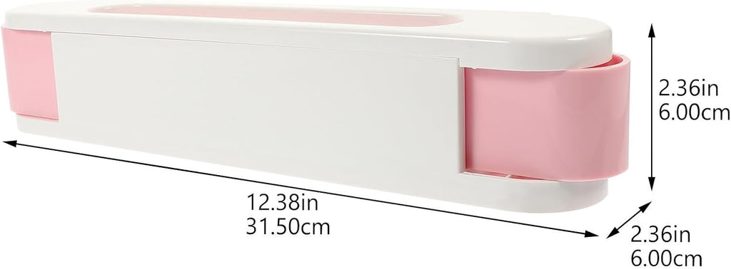 Happyyami Foldable Pink Wall Mounted Shoe Rack with No Punch Installation, Plastic Sturdy Rails Storage Organizer for Sandals and High Heels, Space Saving Shoes Holder for Doorway