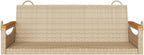 Patio Swing Bench Beige,Beige Poly Rattan Swing Bench Durable, Stylish Outdoor & Indoor Garden Furniture for Two Patio Furniture
