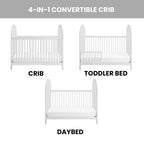 Soho Baby Everlee 3-in-1 Island Crib, Whitewash