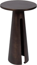 Kate and Laurel Picard Modern Metal Round Side Table, 14 x 14 x 24, Bronze, Sculptural Circle End Table for Use as Unique Bedroom Nightstand or Pedestal Martini Table