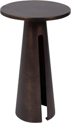 Kate and Laurel Picard Modern Metal Round Side Table, 14 x 14 x 24, Bronze, Sculptural Circle End Table for Use as Unique Bedroom Nightstand or Pedestal Martini Table