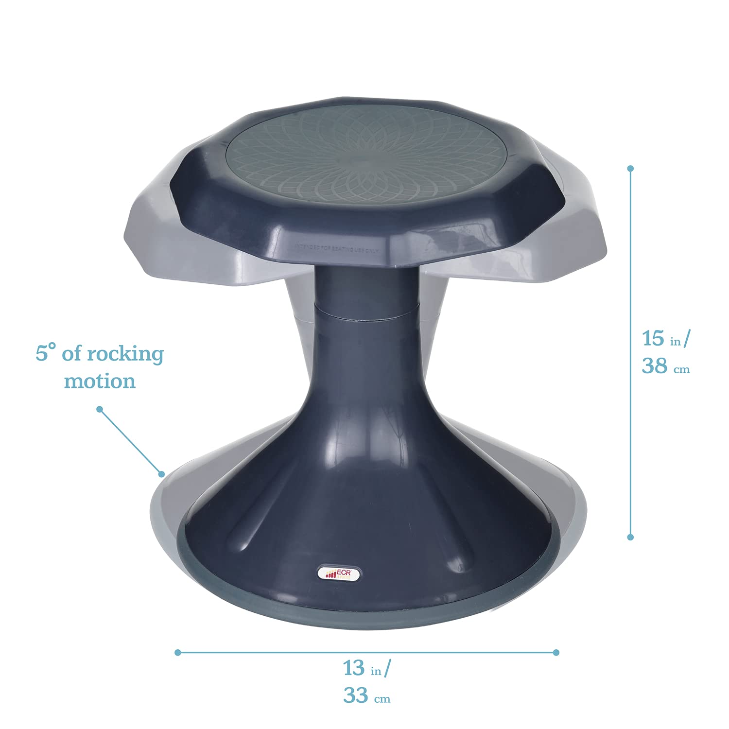 ECR4Kids ACE Active Core Engagement Wobble Stool, 15-Inch Seat Height, Flexible Seating, Navy