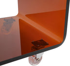 Acrylic End Table, C-Shaped Side Table Nightstand with 4 Wheels, Movable Small Side Table Laptop Desk for School Office Home Bedroom, 13.38" D x 14.17" W x 21.65" H (Tea)