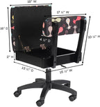 Arrow Sewing HCAT Adjustable Height Hydraulic Sewing and Craft Chair with Under Seat Storage and Printed Fabric, Black Cat Fabric