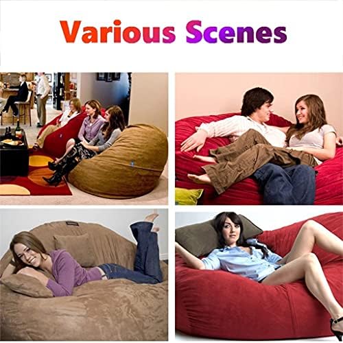 Bean Bag Chair Cover(no Filler),Adults Luxurious Giant 6/7/8ft Huge Bean Bag Chair for Organizing Children Plush Toys or Memory Foam (Color : Light Blue, Size : 8ft)