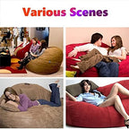 Bean Bag Chair Cover(no Filler),Adults Luxurious Giant 6/7/8ft Huge Bean Bag Chair for Organizing Children Plush Toys or Memory Foam (Color : Blue, Size : 8ft)