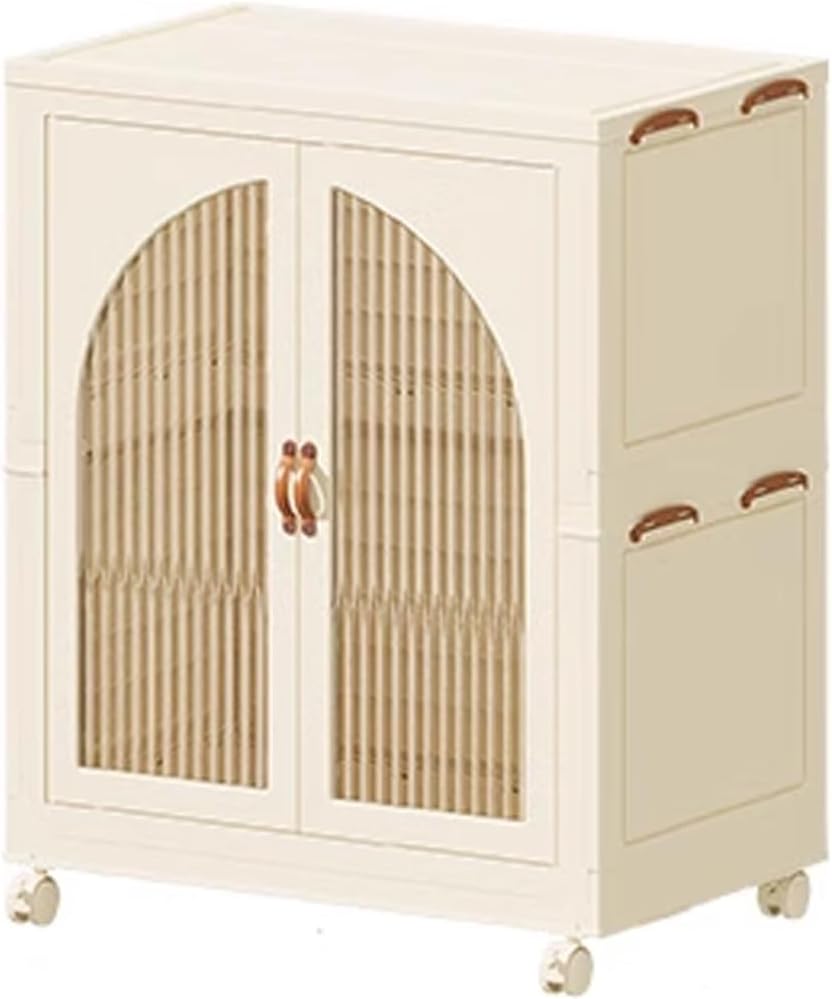 Heavy Duty Clothes Rack - Portable Foldable Wardrobe with Hanging Space on Wheels for Bedroom, Dorm, or Laundry Room Use, 81x50x139cm