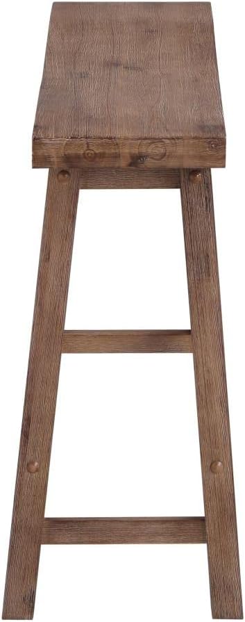 Boraam Sonoma Saddle Bench, 24-Inch, Barnwood Wire-Brush, Model:75025