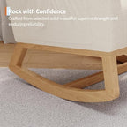 GAOMON Modern Rocking Chair for Living Room-Beige | Comfortable Recliner Rocker with Side Pocket, Soft Linen Upholstered Glider Chair for Bedroom, Nursery, Lounge
