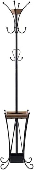 Artesa Coat Rack With Umbrella Stand And Removable Tray, Black - 5215210