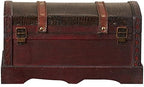Vintiquewise(TM) Leather Wooden Chest/Trunk