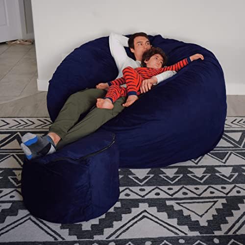 ULTIMATE SACK | 2 Ft Pouf Ottoman | Cloud Fur | Foam Filled - Removable Washable Cover
