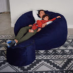 ULTIMATE SACK | 2 Ft Pouf Ottoman | Cloud Fur | Foam Filled - Removable Washable Cover