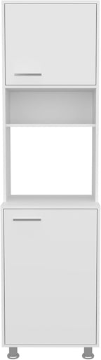 21.4" D*19.7" W*78.7" H Corner Kitchen Pantry with 3 Shelves, 2 Single Doors, Sliver Legs, Rectangular Storage Cabinet, Modern Minimalist, for Living Room, Dining Room, White