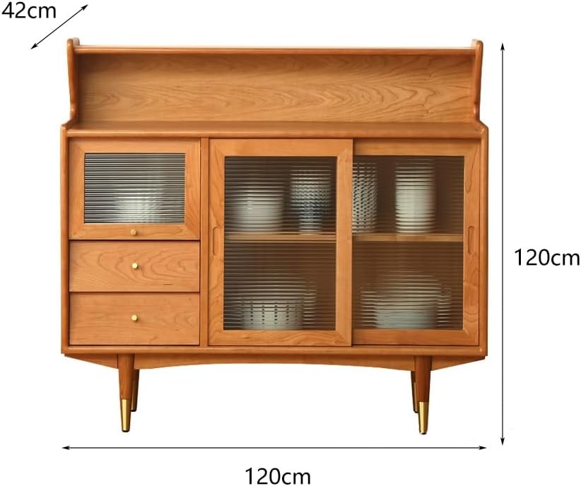 Entryway Cabinet Retro Wooden Dining Side Storage Cabinet Japanese Style Living Room Entrance Decoration Furniture Sideboard Storage Cabinet(120x42x120cm)