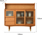 Entryway Cabinet Retro Wooden Dining Side Storage Cabinet Japanese Style Living Room Entrance Decoration Furniture Sideboard Storage Cabinet(120x42x120cm)