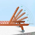 Patio Benches for Outdoors Outdoor Solid Wood Lounge Bed, Scenic Seaside Pool, Hotel Courtyard Garden, Beach Vacation Chair Garden Benches for Outdoors