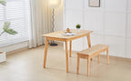 40" Wooden Dining Bench with Hand Woven Rattan Seat,Solid Wood Bench for Entryway,Living Room,Kitchen and Bedroom（Nature Wood，18" H