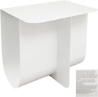 T-Shaped Metal End Table, Modern Side Table Accent Tables for Living Room, Bedroom, Office, No Assembly Required 15.7" W X 11.8" D X 15H (White)