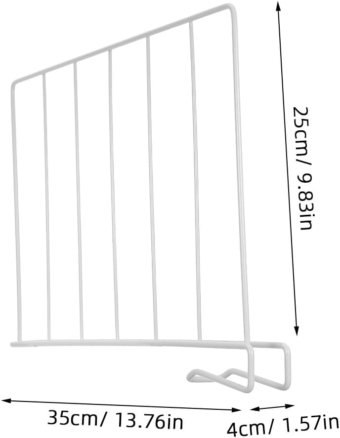 2pcs Wire Shelf Divider: White Closet Shelf Organizer - Metal Partition with Slide- - Space Saving Organizer for Clothes and Handbags