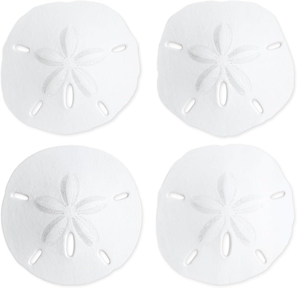 Real Sand Dollars 3" to 3.5" (4 Pack) – Sand Dollar Wall Art & Ornament Set – Beach Wedding Decor – Nautical Party Table Decor – Mini Shells for Crafts – Coastal Gifts
