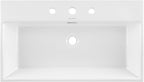 Claire 30" Console Sink White Basin Brushed Gold Legs with 8" Widespread Holes