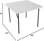 LIFETIME 280228 37-Inch Square Fold-in-Half Table, White Granite Top with Gray Frame