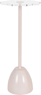 Kate and Laurel Acari Modern Scallop Pedestal Drink Table, 10 x 10 x 22, Clear Acrylic and Pink, Decorative End Table with Scalloped Acrylic Tabletop for Use as Small Plant Stand or Living Room Accent