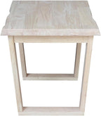 International Concepts Live Edge Solid Wood End Table - Unfinished