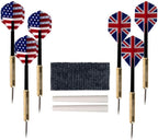 Dart Board Cabinet Set with 18-inch Dartboard, 6 Steel-Tip Darts, and Chalkboard Scoring for Game Rooms, Man Caves, and Home Bars by Trademark Poker