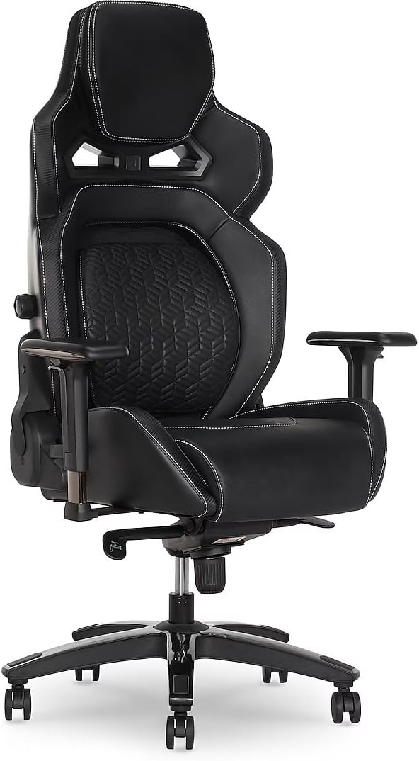 Sharper Image SGX300 Faux Leather Ergonomic Racing Gaming Chair, Black